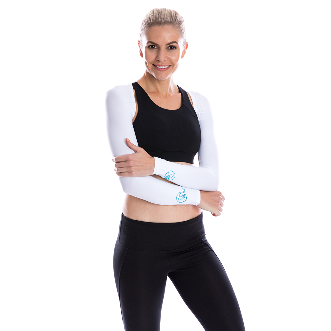 SP Arms - Shoulder Wrap (UV sleeves) - Crystal logo [White] - SParms